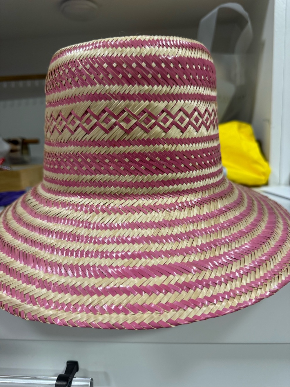 Pink Straw Wide Brim Sun Hat | Resort Vacation Beach Chic” - Picture 3 of 6